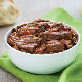 Cowboy-style pot roast with pinto beans